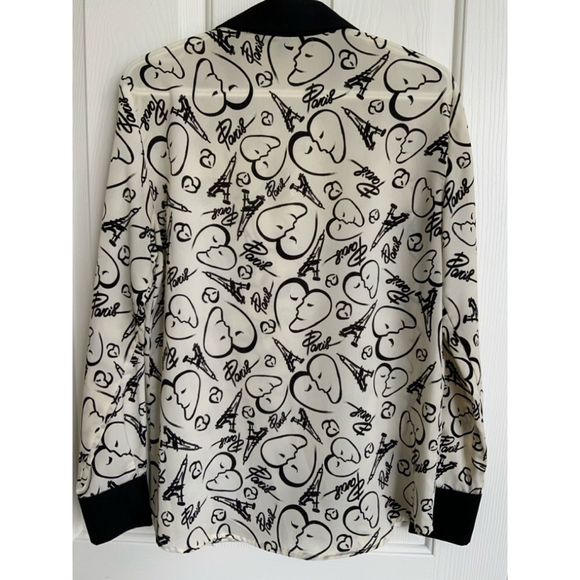Catherine Malandrino Paris Print Blouse Medium - Picture 6 of 6